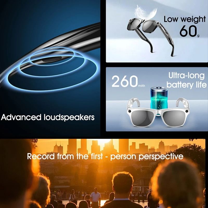 4K HD Smart AI Glasses With Voice Assistant Object Recognition Bluetooth Calls And GPT Powered Came 4
