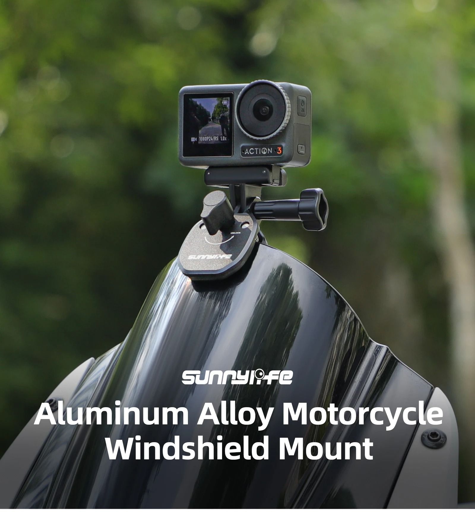 Motorcycle Windshield Mount Clamp For GoPro Insta360 DJI Osmo Action Cameras Aluminum Clip For Secu 2