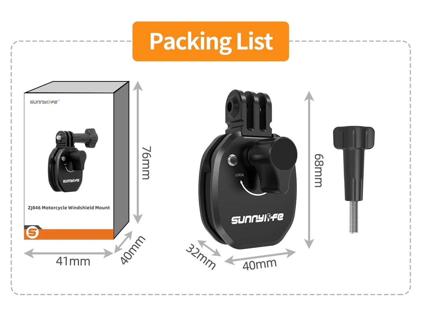 Motorcycle Windshield Mount Clamp For GoPro Insta360 DJI Osmo Action Cameras Aluminum Clip For Secu 7
