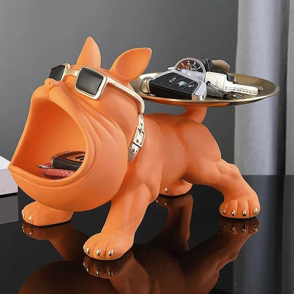 Bulldog Resin Storage Tray Statue For Home Decor Dog Figurine Sculpture For Keys Jewelry Coins And  2