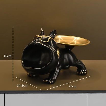 Bulldog Resin Storage Tray Statue For Home Decor Dog Figurine Sculpture For Keys Jewelry Coins And  6
