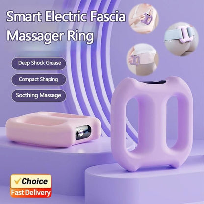 Electric Fascia Massage Ring with Adjustable Belt Deep Tissue Slimming Vibration Therapy for Full Body Muscle Relief