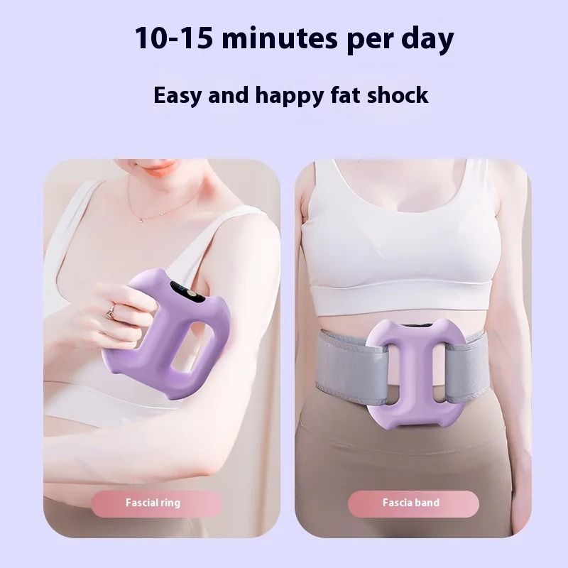 Electric Fascia Massage Ring With Adjustable Belt Deep Tissue Slimming Vibration Therapy For Full B 4