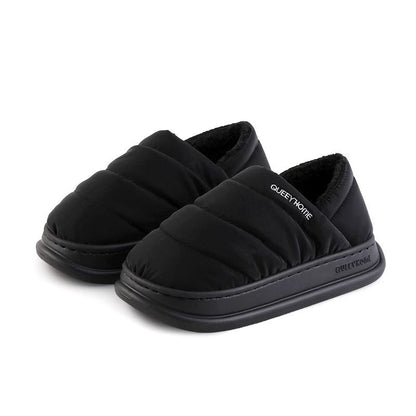 Waterproof Plush Winter Slippers For Women With Anti Slip Sole And Thick Cushion Indoor House Shoes 7