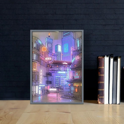LED City Night View Light Painting With USB Power Dimming HD Wall Art For Bedroom Living Room Roman 1