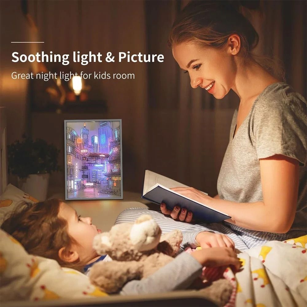 LED City Night View Light Painting With USB Power Dimming HD Wall Art For Bedroom Living Room Roman 3