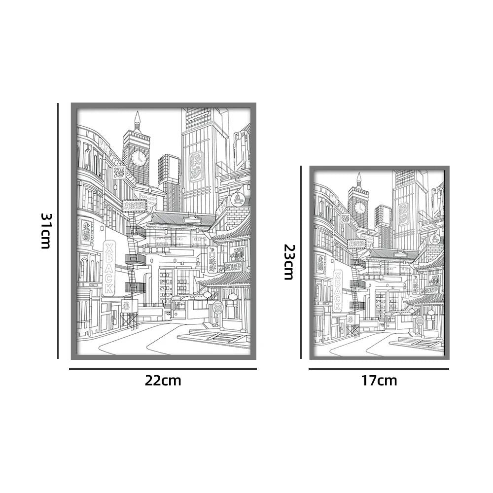 LED City Night View Light Painting With USB Power Dimming HD Wall Art For Bedroom Living Room Roman 5