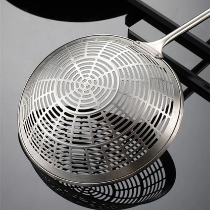 Stainless Steel Strainer Scoop With Long Handle Heat Resistant Oil Filter Colander For Kitchen Cook 3