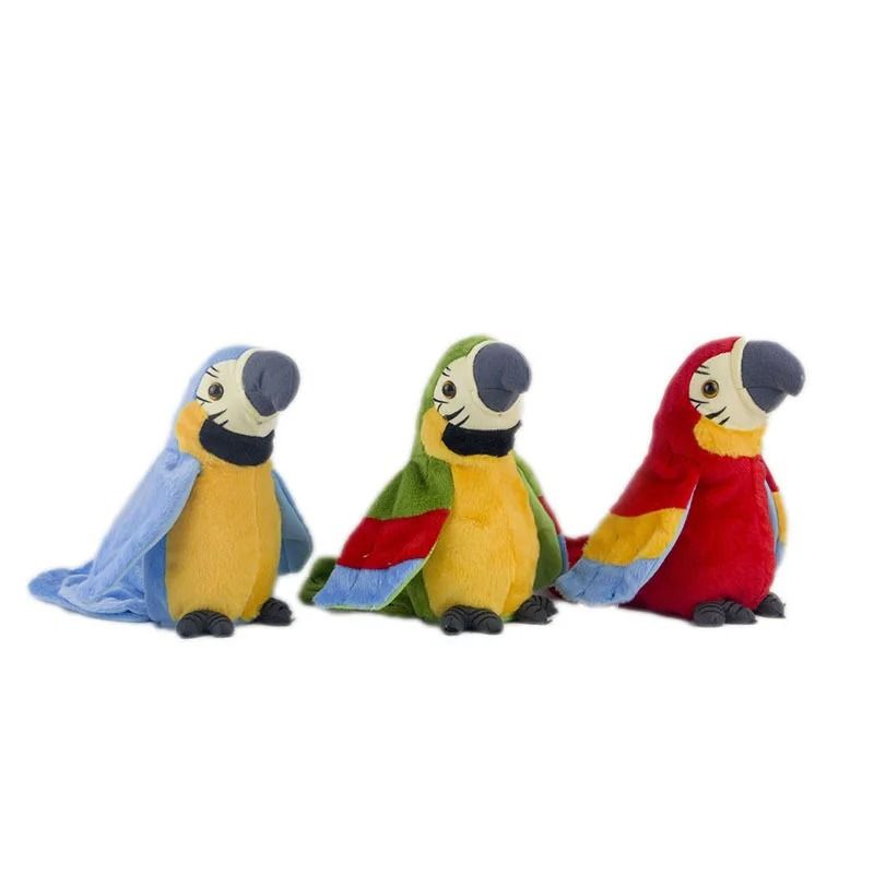 Talking Parrot Plush Toy With Repeating Voice Feature Animated Macaw Bird For Kids Interactive Play 2
