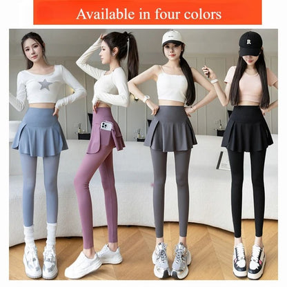 High Waist Seamless Womens Fitness Leggings With Pocket And Fake Two Piece Hip Lifting Design For Y 1