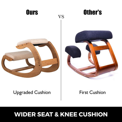 Ergonomic Kneeling Rocking Chair With Thick Cushion And Wood Frame For Home Office Posture Support  4