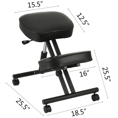 Ergonomic Kneeling Rocking Chair With Thick Cushion And Wood Frame For Home Office Posture Support  7