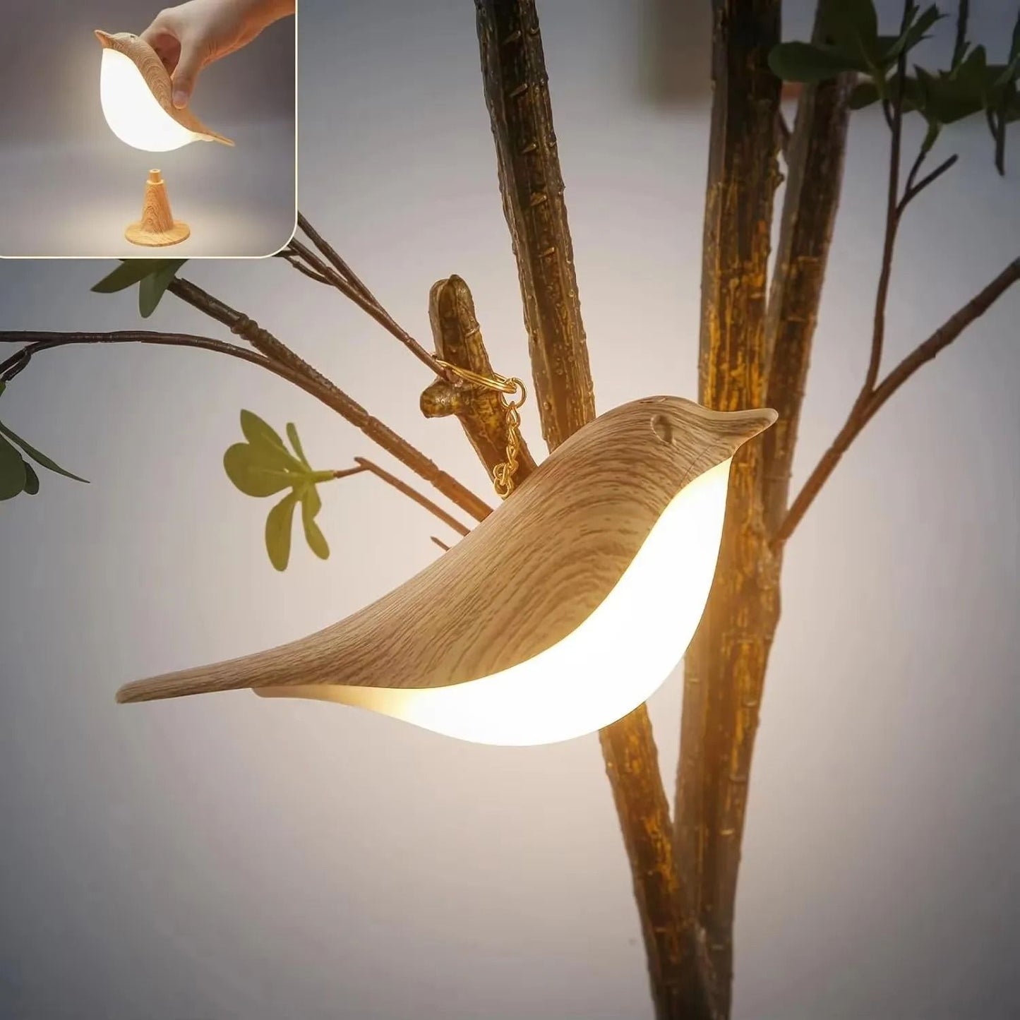 Bird Shaped LED Touch Night Light with Rechargeable Battery and 3 Colors for Bedroom Desk or Bedside Home Decor
