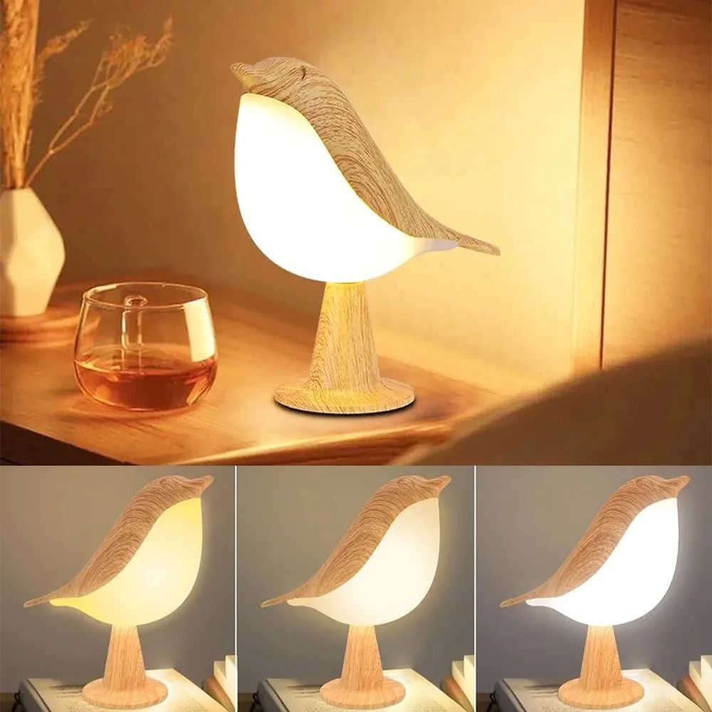 Bird Shaped LED Touch Night Light With Rechargeable Battery And 3 Colors For Bedroom Desk Or Bedsid 4