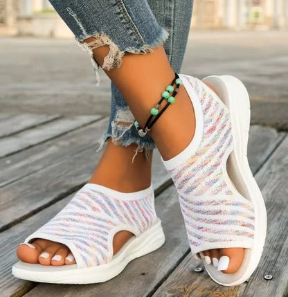 Plus Size Mesh Platform Sandals For Women Lightweight Open Toe Wedge Summer Shoes For Casual Walkin 7