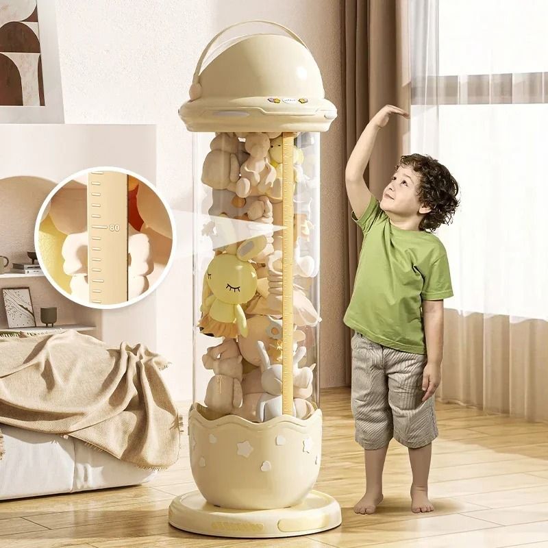 Astronaut Plush Toy Storage Box With Transparent Front Zipper Lid For Kids Stuffed Animal Or Toy Ro 4