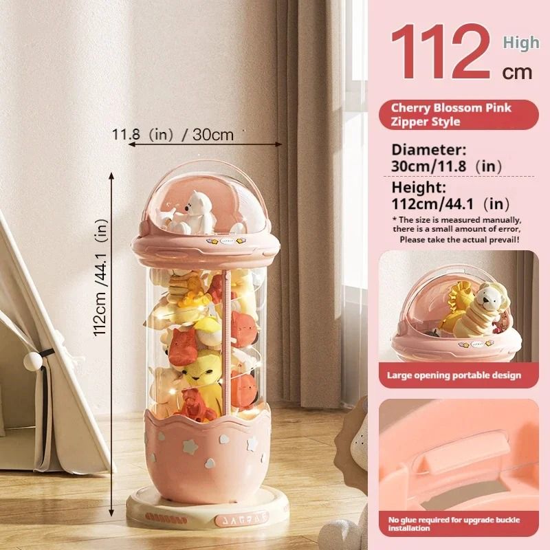 Astronaut Plush Toy Storage Box With Transparent Front Zipper Lid For Kids Stuffed Animal Or Toy Ro 8