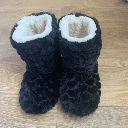Winter Velvet Slipper Socks For Women With Anti Slip Sole Thick Lining High Tube Design For Indoor  1