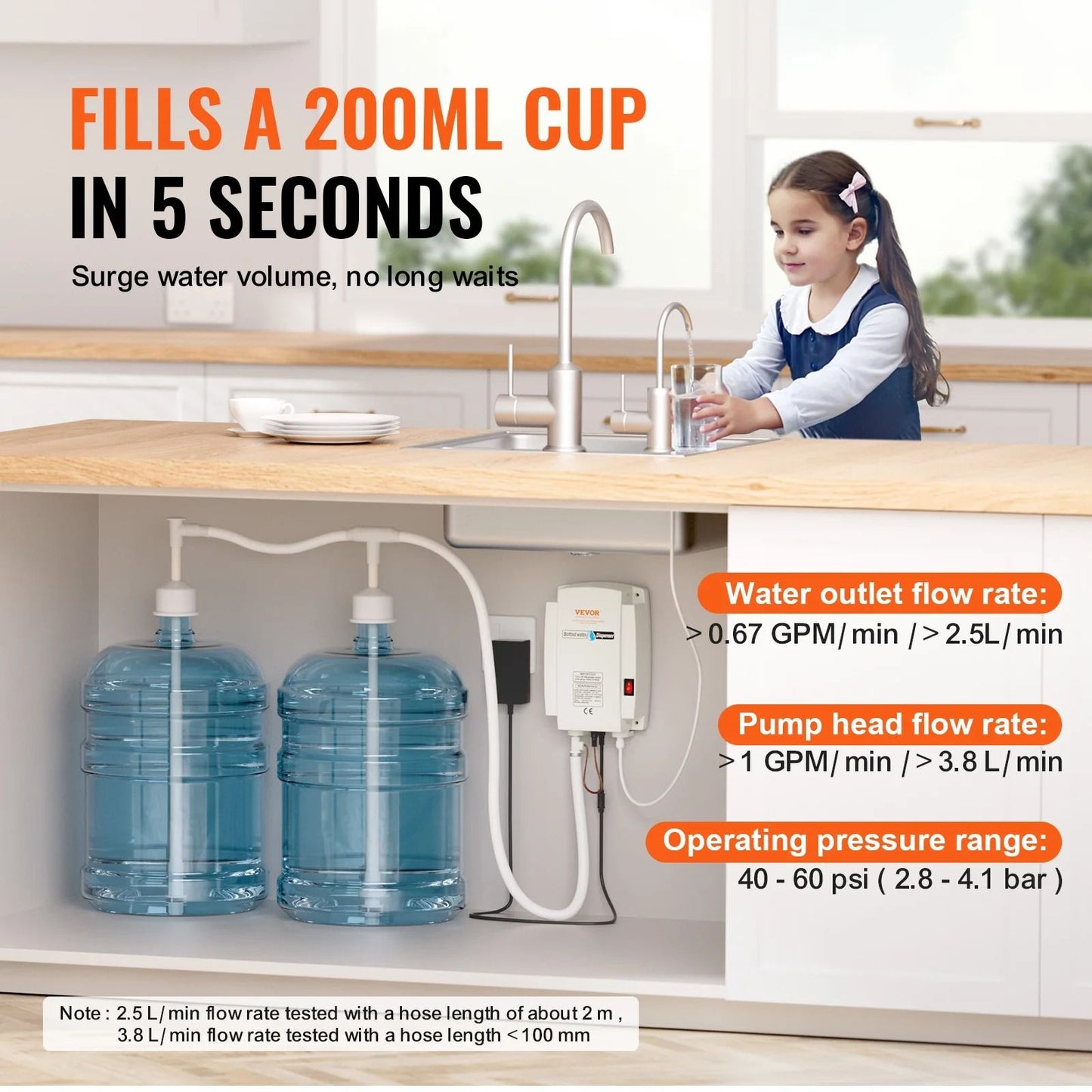 SucceBuy Electric Double Water Dispenser Pump System For 5 Gallon Bottles With Dual Pipe For Home O 1