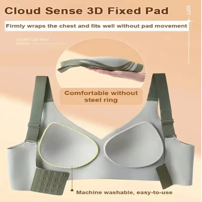 Seamless Wireless Push Up Bra With Adjustable Straps Full Coverage Anti Sagging Supportive Underwea 5