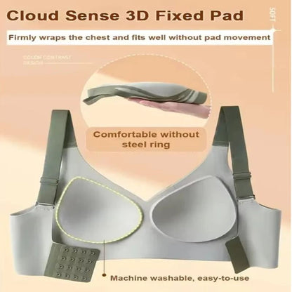 Seamless Wireless Push Up Bra With Adjustable Straps Full Coverage Anti Sagging Supportive Underwea 5