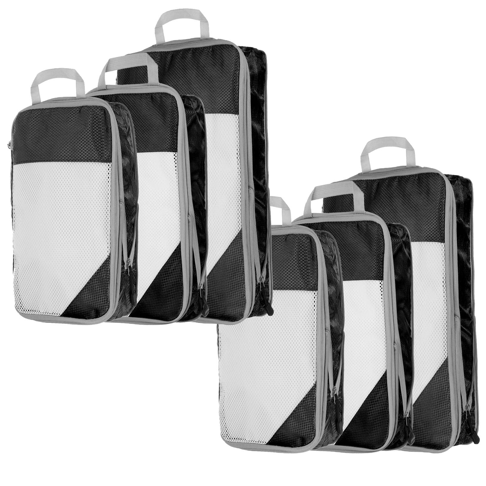 6 Piece Travel Compression Packing Cube Set With Mesh Storage And Shoe Bag For Lightweight Luggage  8