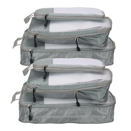 6 Piece Travel Compression Packing Cube Set With Mesh Storage And Shoe Bag For Lightweight Luggage  15