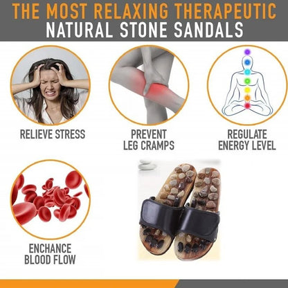 Acupressure Massage Stone Slippers For Foot Reflexology With Natural Stones For Pain Relief And Cir 2
