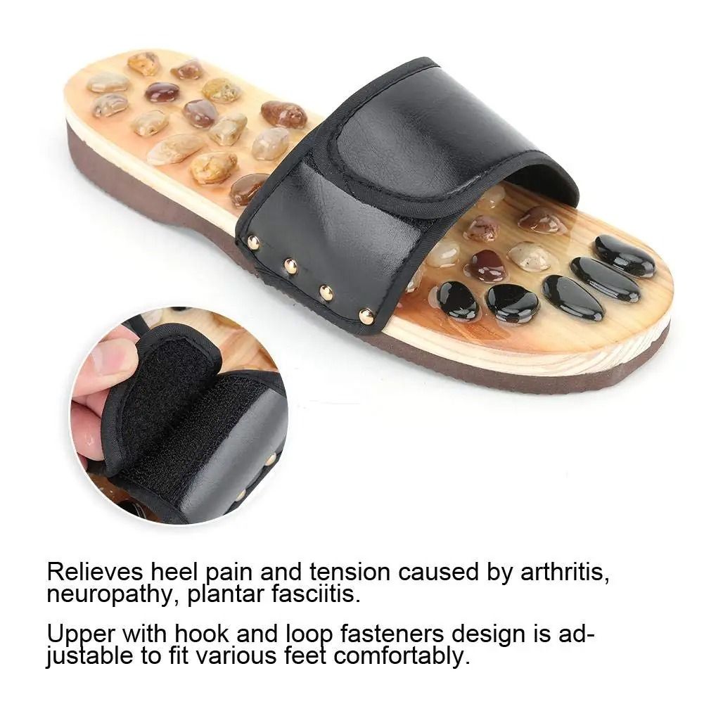 Acupressure Massage Stone Slippers For Foot Reflexology With Natural Stones For Pain Relief And Cir 4