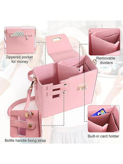 Outdoor Crossbody Water Bottle Bag With Adjustable Strap And Insulated Lining For Travel Hiking And 4