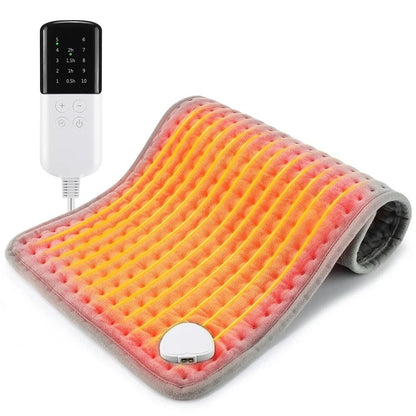 Electric Heating Pad with 9 Heat Settings and Timer 30x60cm Soft Heated Blanket Mat for Back Pain and Winter Warmth