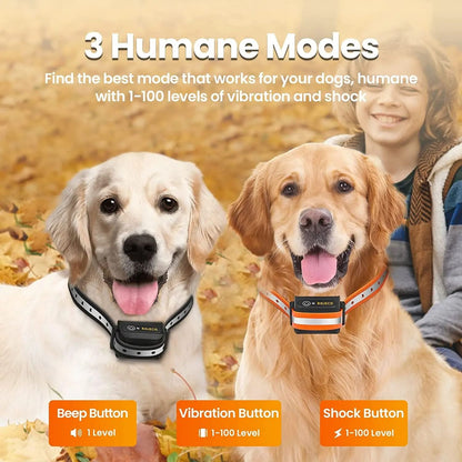 Rechargeable Remote Dog Training Collar With 1000m Range And Bark Control 2