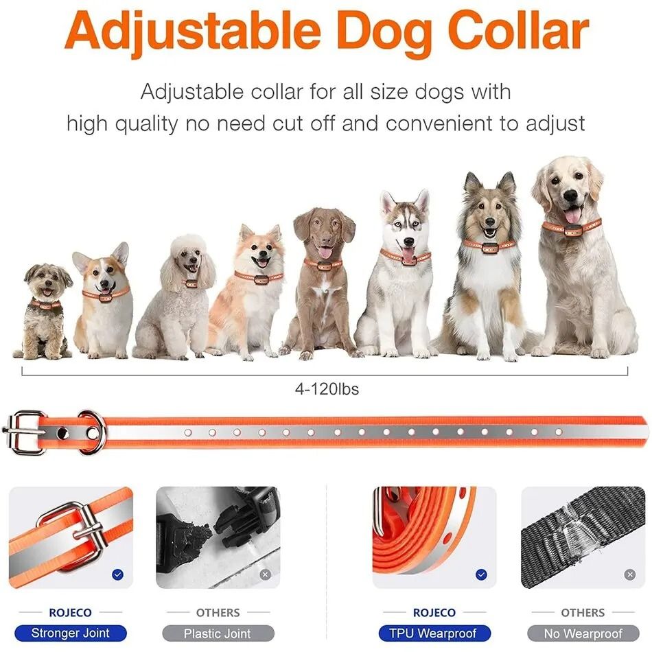 Rechargeable Remote Dog Training Collar With 1000m Range And Bark Control 6