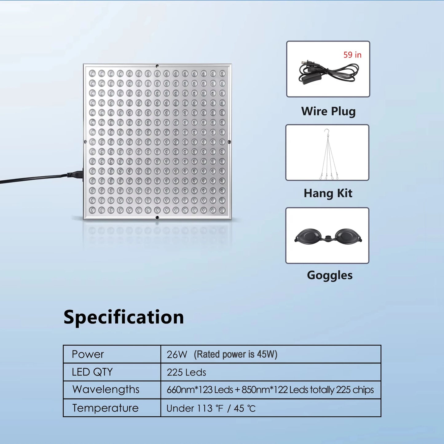 225 LED Red Light Therapy Panel For Anti Aging And Pain Relief 4