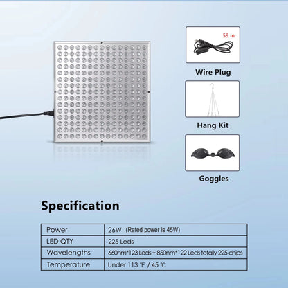 225 LED Red Light Therapy Panel For Anti Aging And Pain Relief 4