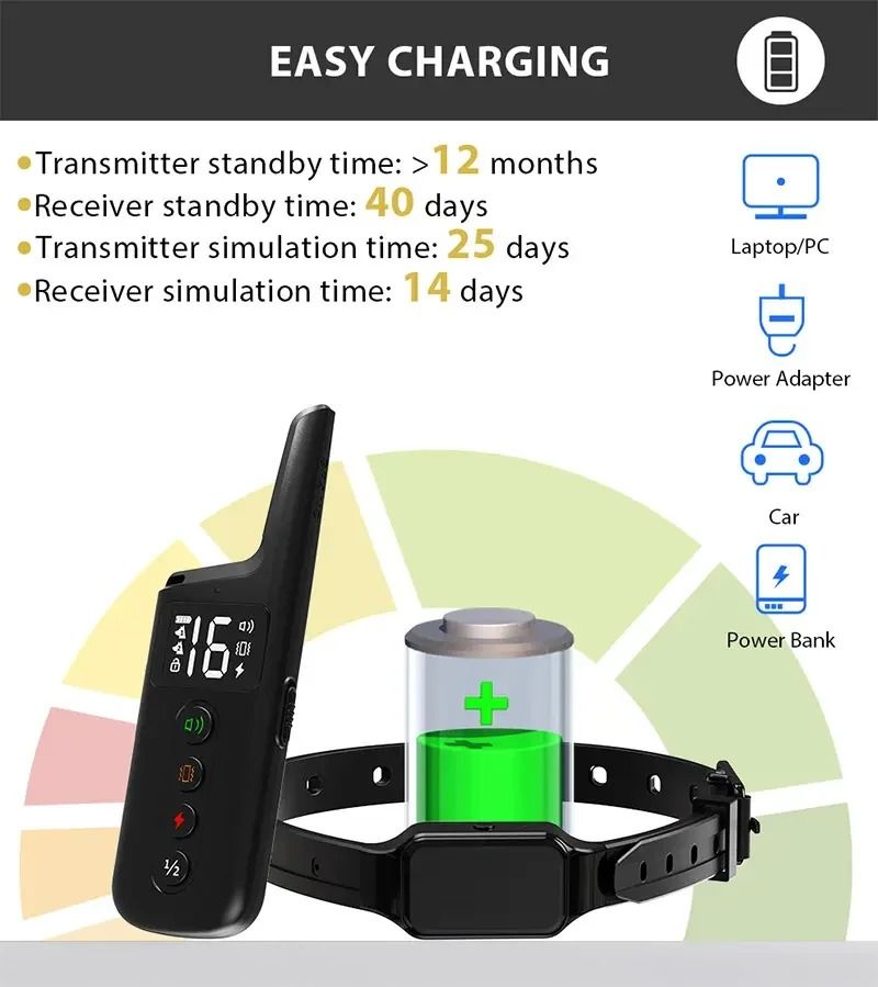 Rechargeable Dog Training Collar With 1000ft Range And 3 Training Modes 5