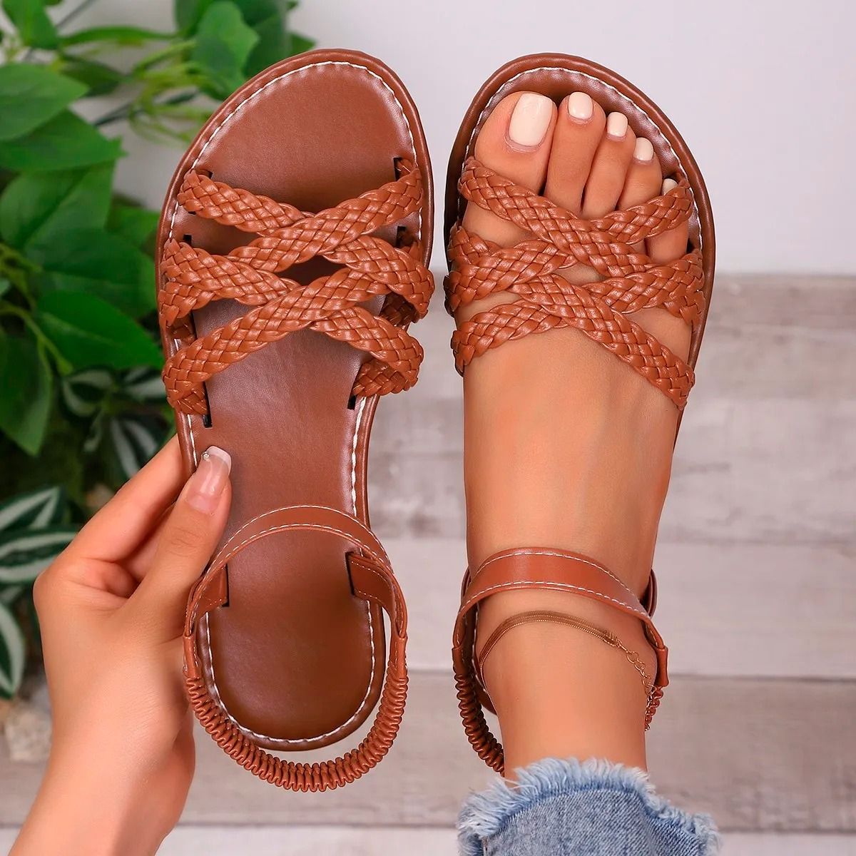 Womens Summer Roman Strap Sandals With Non Slip Rubber Soles 13