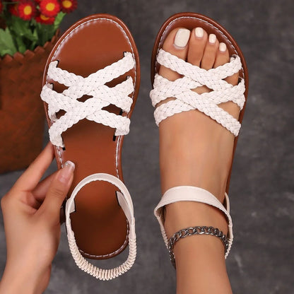 Womens Summer Roman Strap Sandals With Non Slip Rubber Soles 8