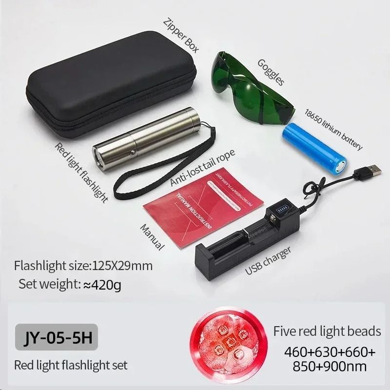 Portable Red Light Therapy Wand With 5 Wavelengths For Skin And Body Relief 9