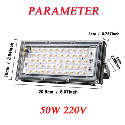 Waterproof LED Flood Light 50W IP65, Garden Projector, Outdoor Reflector Spotlight Wall Lighting