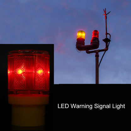 Flashing LED Warning Light Solar Power Alarm, Emergency Strobe Lamp LED Security Beacon for Outdoors