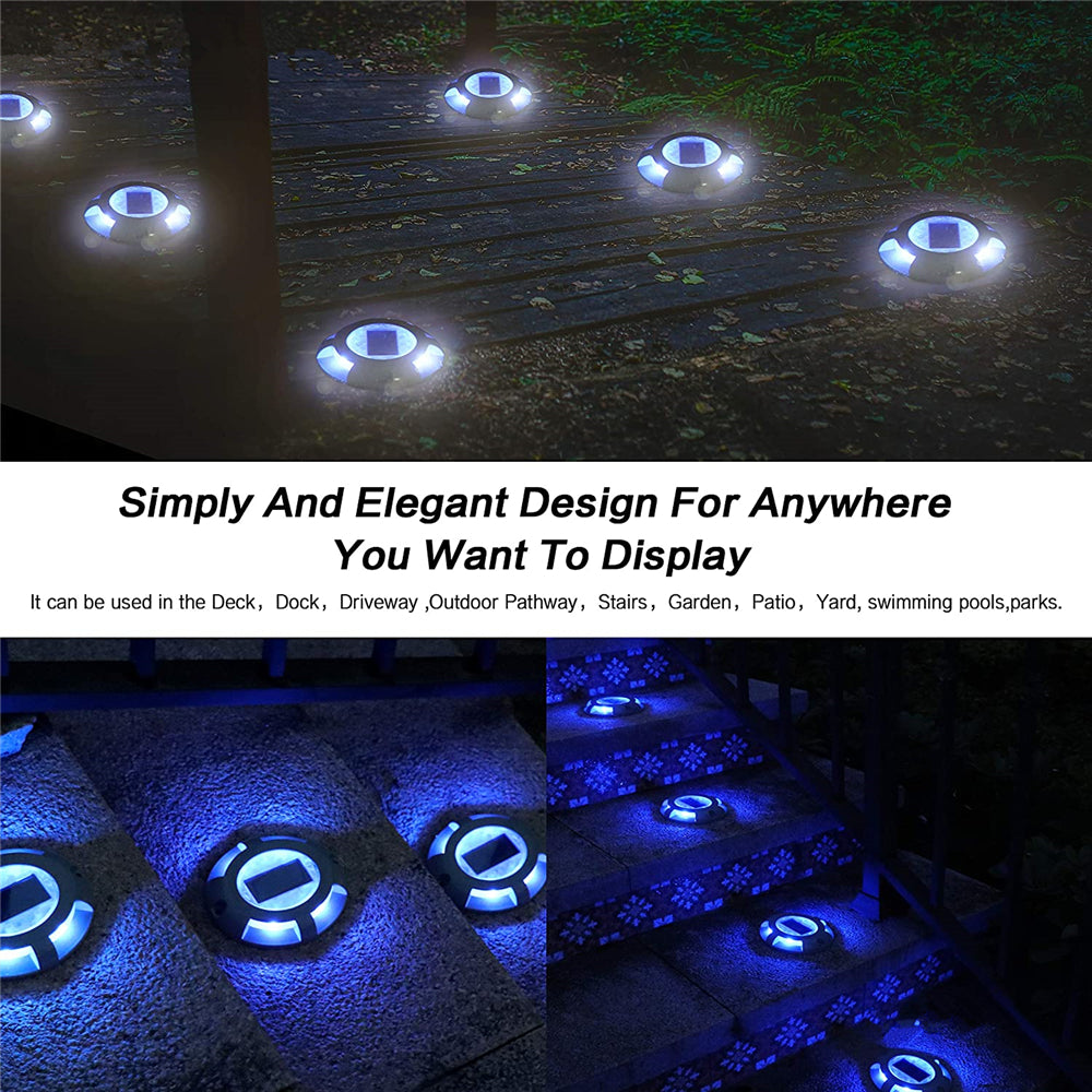 Waterproof Outdoor Led Solar Light Garden Deck Stair Lights Ground Lamp For Driveway Pathway Dock R 1