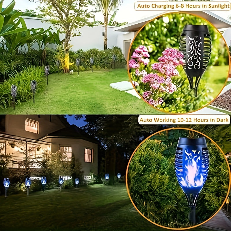 Halloween Solar Torch Light Flickering Flame Lamp, Waterproof Garden Decoration for Outdoor Yard, Path, Lawn