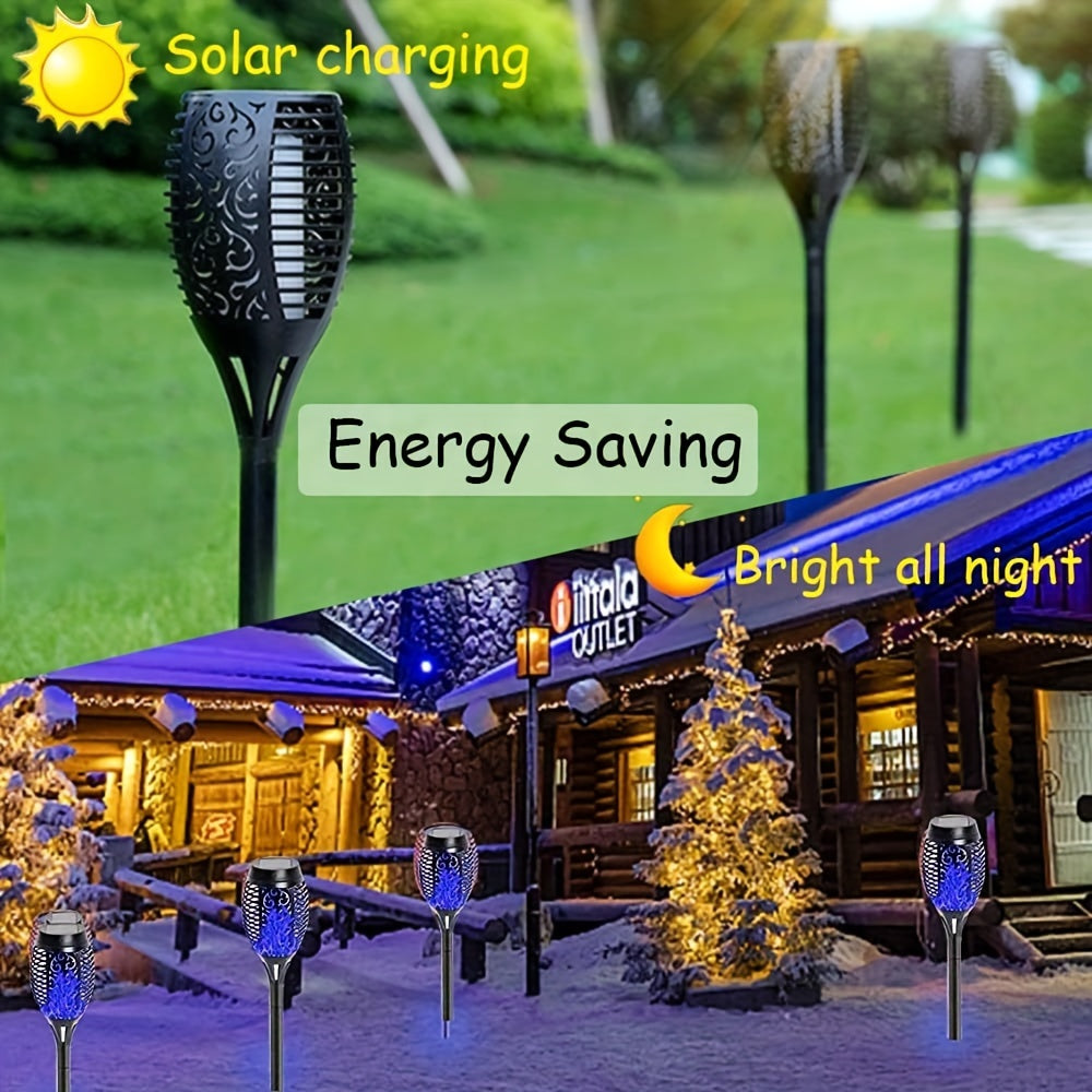 Halloween Solar Torch Light Flickering Flame Lamp, Waterproof Garden Decoration for Outdoor Yard, Path, Lawn