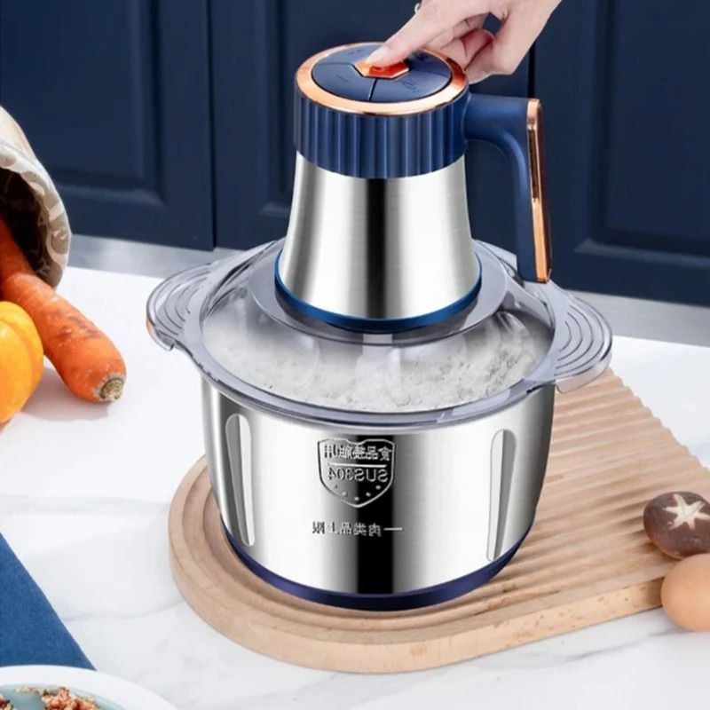 5L Electric Meat Grinder And Food Chopper With Stainless Steel Bowl And Vegetable Slicer 2