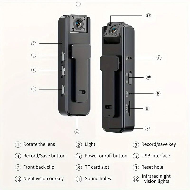 Mini HD 1080P Action Camera With Night Vision And Motion Detection 6