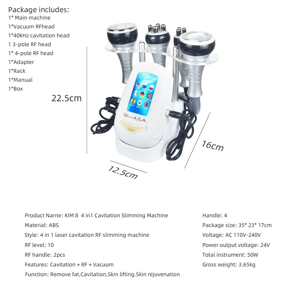 4 In 1 Cavitation Body Slimming Machine With Vacuum Suction And Face Lifting Functions 5