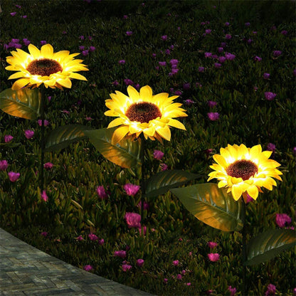 Waterproof LED Solar Sunflower Lawn Light, Garden Pathway Decoration for Wedding, Holiday, Outdoor Yard Landscape