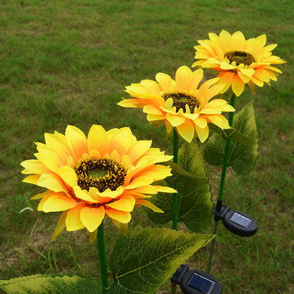 Waterproof LED Solar Sunflower Lawn Light, Garden Pathway Decoration for Wedding, Holiday, Outdoor Yard Landscape