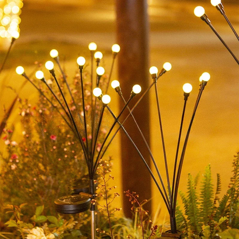 Solar Lamp Firefly Ground Insertion Spotlight, Home Solar Lights Outdoor Courtyard, Garden LED Lights Lawn Camping
